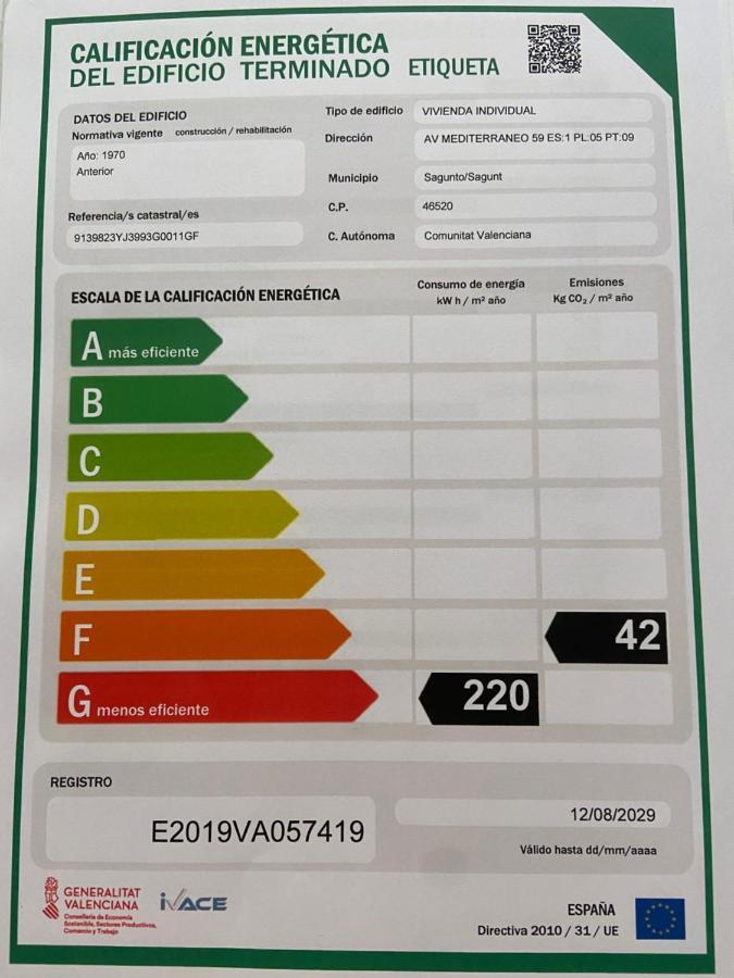 Apartamento En Primera Linea En Sagunto Eksteriør billede